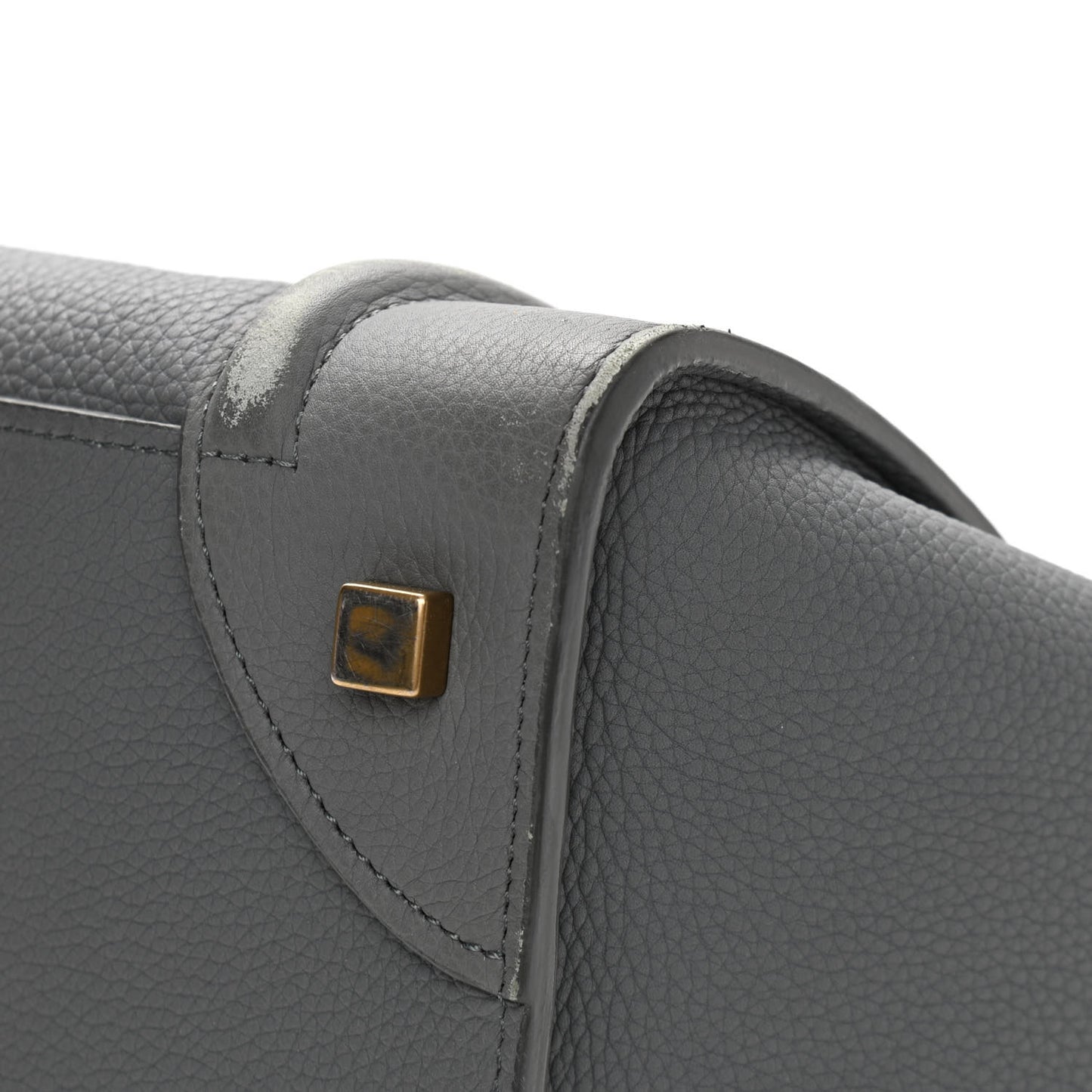 Drummed Calfskin Mini Luggage Kohl