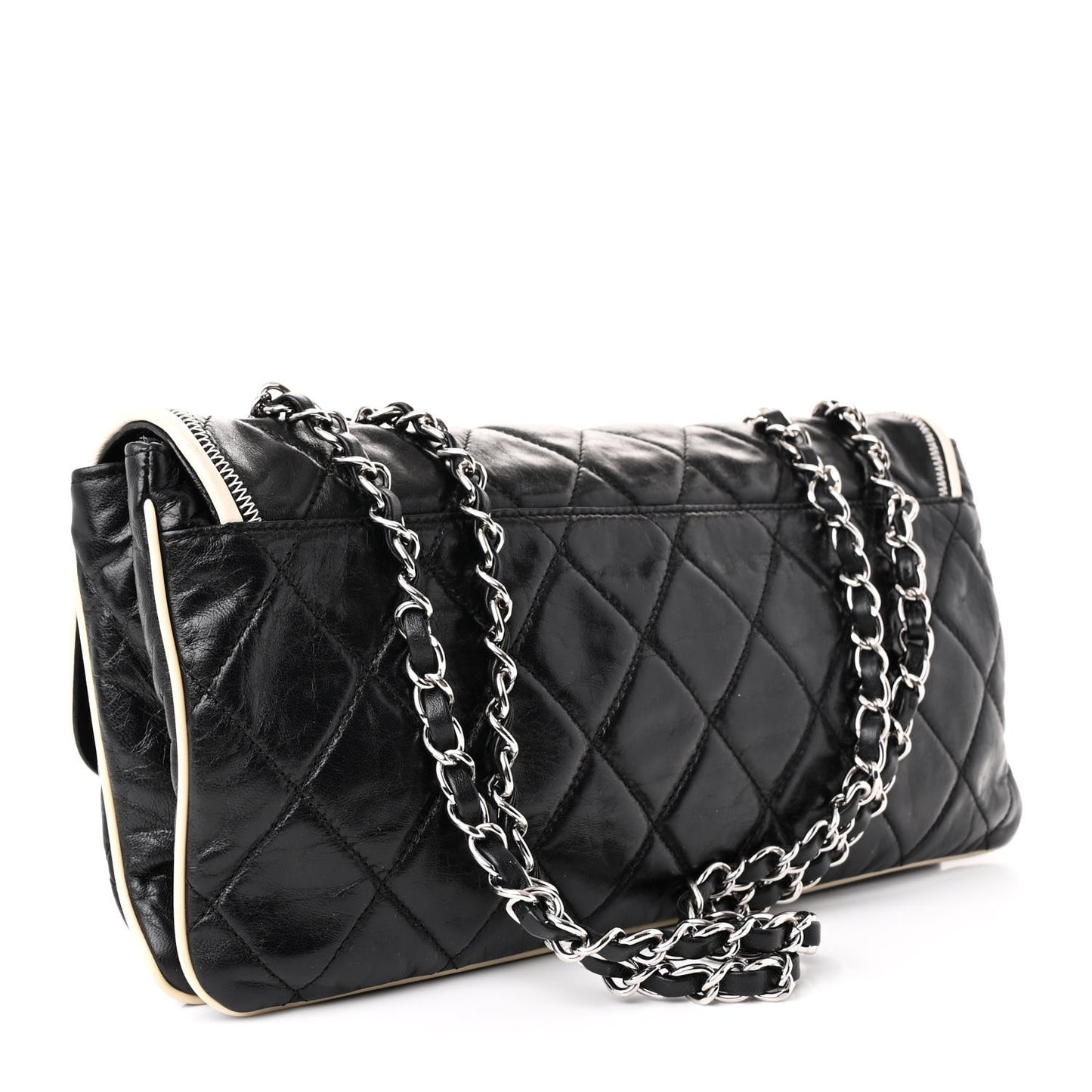 Lambskin East West Mademoiselle Flap Black