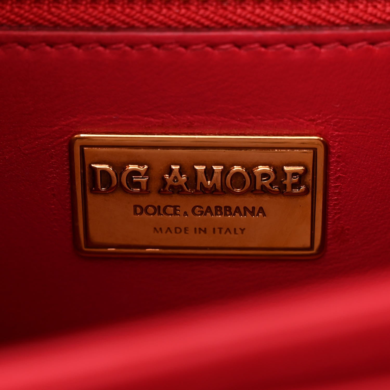 Dolce & Gabbana Smooth Calfskin Small DG Amore Top Handle Bag Red 6 of 10