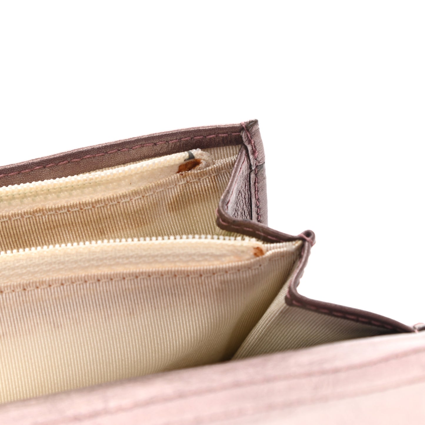 Aged Calfskin Quilted Reissue 2.55 Yen Wallet Purple