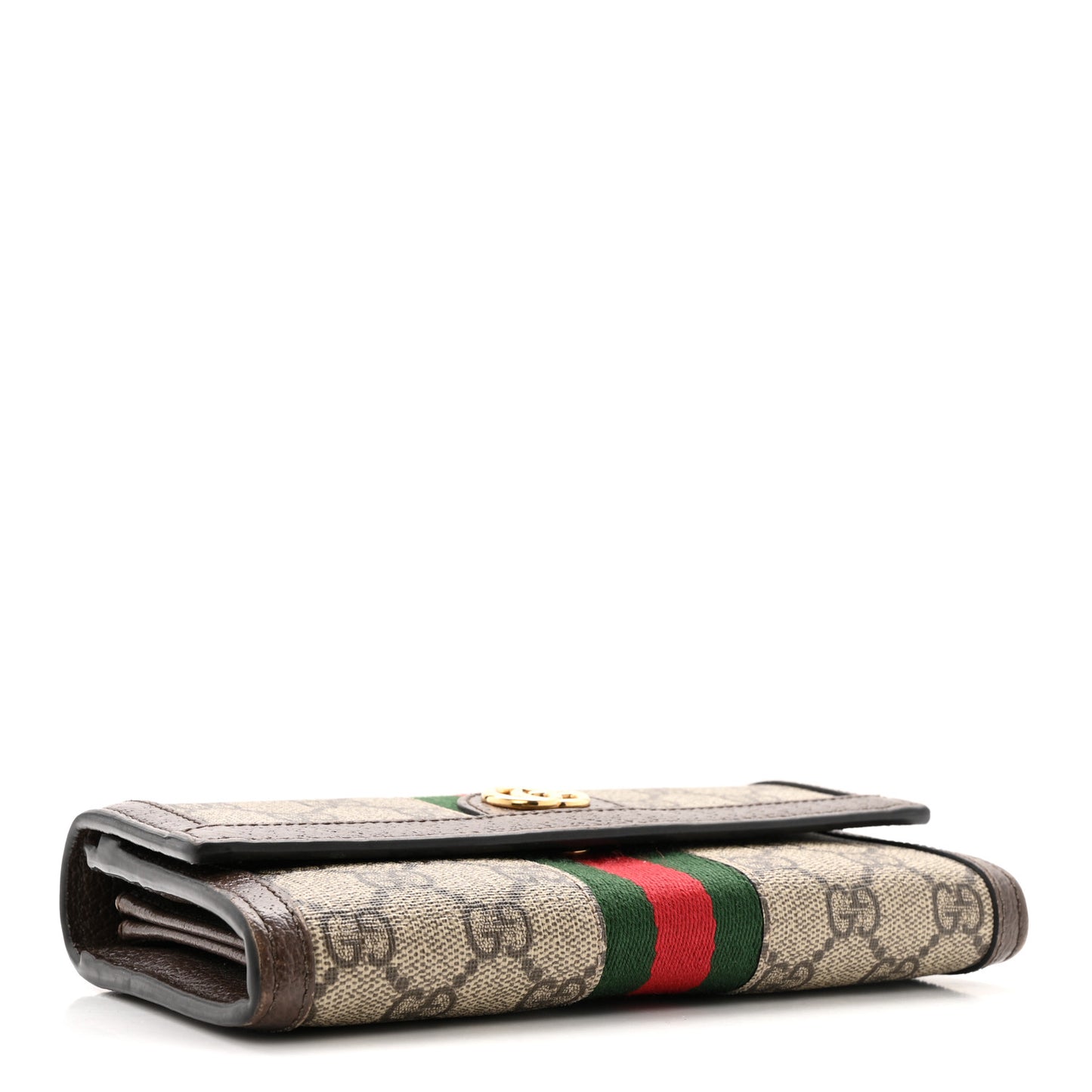 GG Supreme Monogram Web Ophidia Continental Wallet Brown