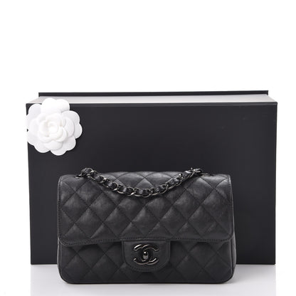 Chanel Crumpled Calfskin Quilted Mini Rectangular Flap So Black 10 of 10