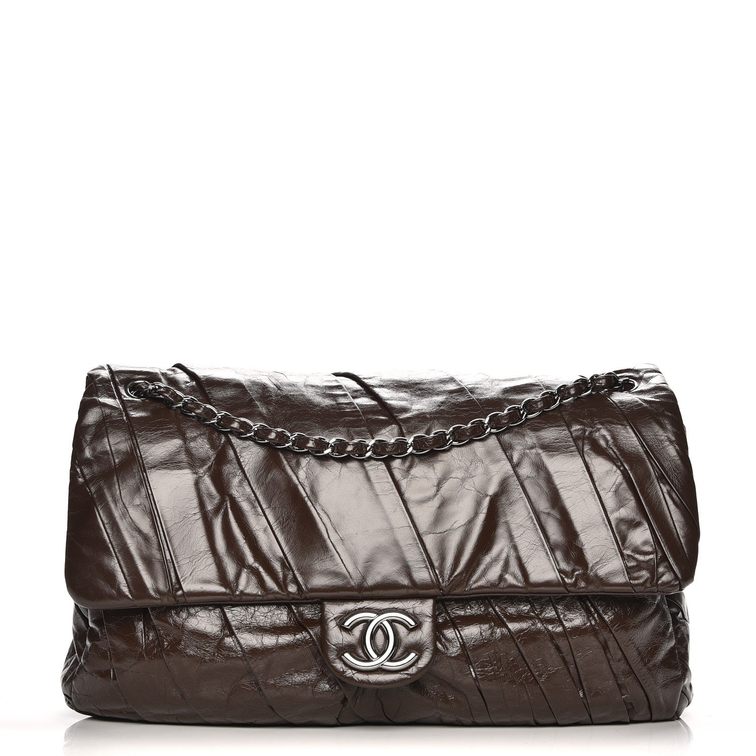 Chanel Glazed Calfskin Twisted Maxi Flap Brown 1 of 7