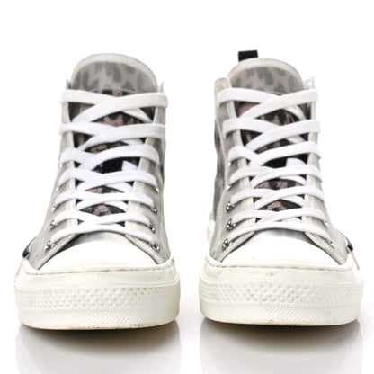 Christian Dior Canvas Leopard Print Womens B23 High Top Sneakers 38 White 2 of 13