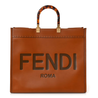 Fendi Vitello King Plexiglass Large Fendi Sunshine Shopper Tote Cuoio 1 of 8