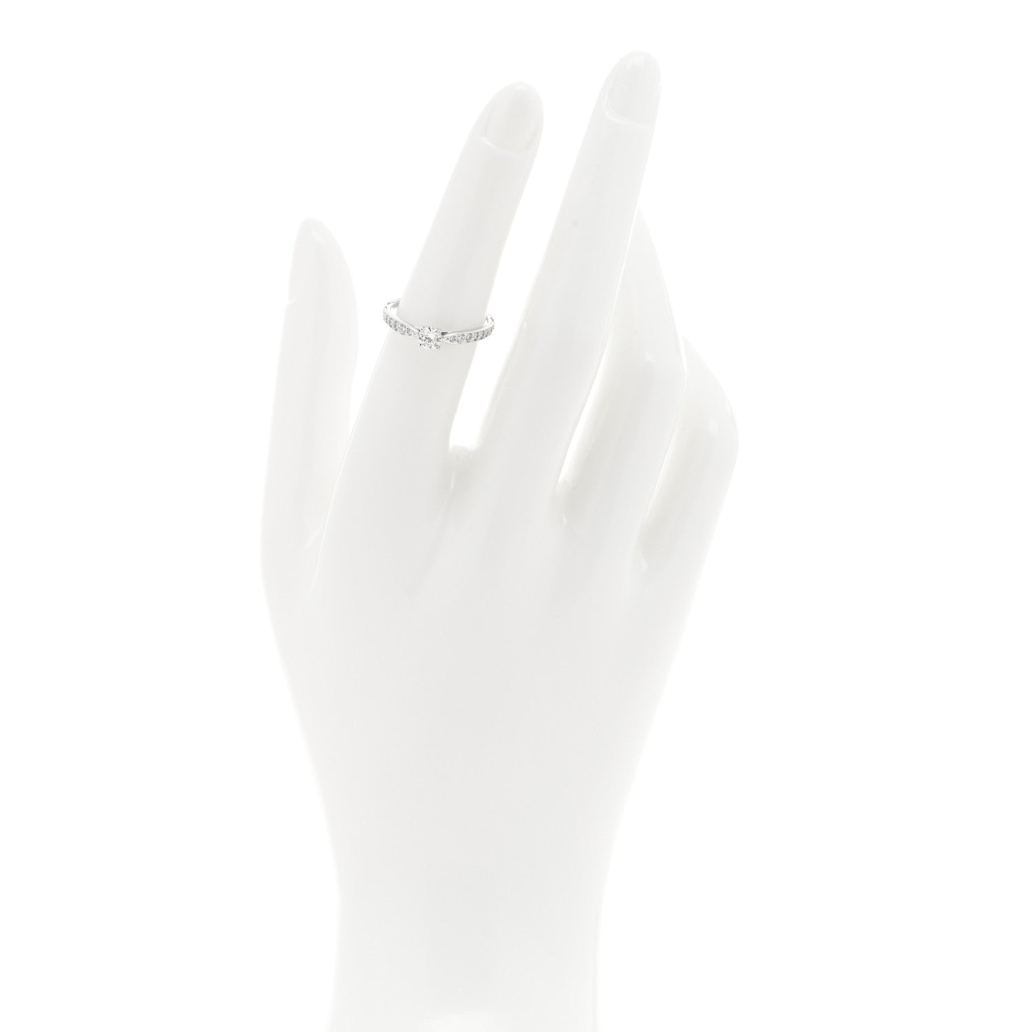 Tiffany Platinum Diamond .23ct Round Brilliant Harmony Engagement Ring 51 5.75 2 of 5