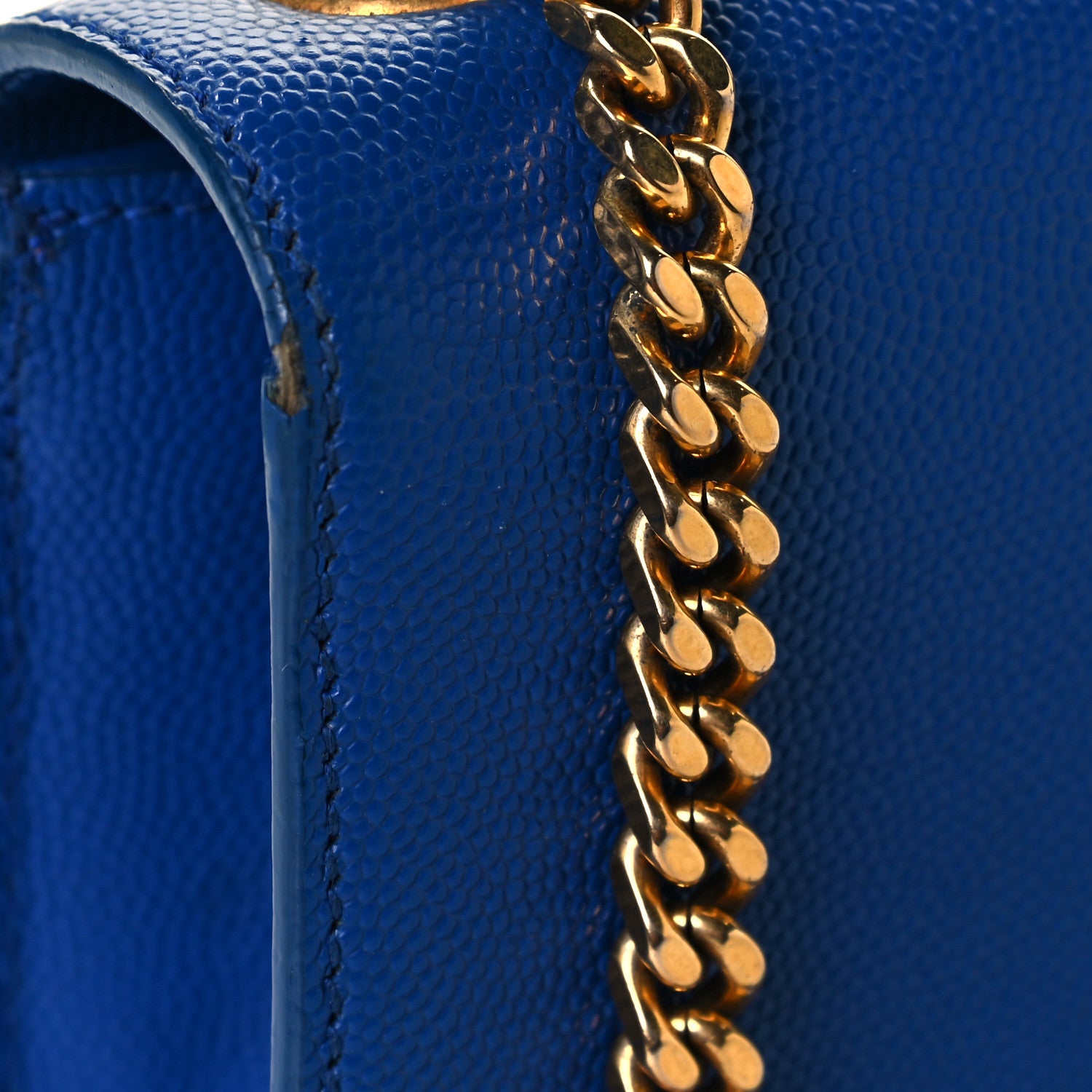 Saint Laurent Grain De Poudre Small Classic Monogram Kate Satchel Royal Blue 9 of 9