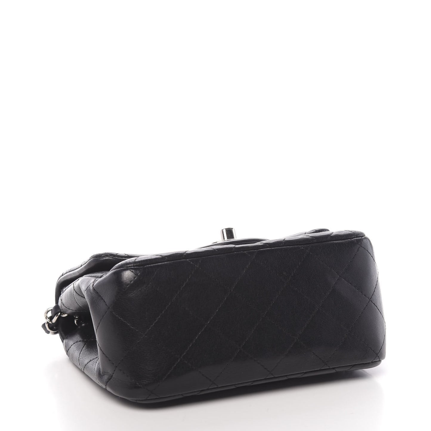 Lambskin Quilted Mini Square Flap Black