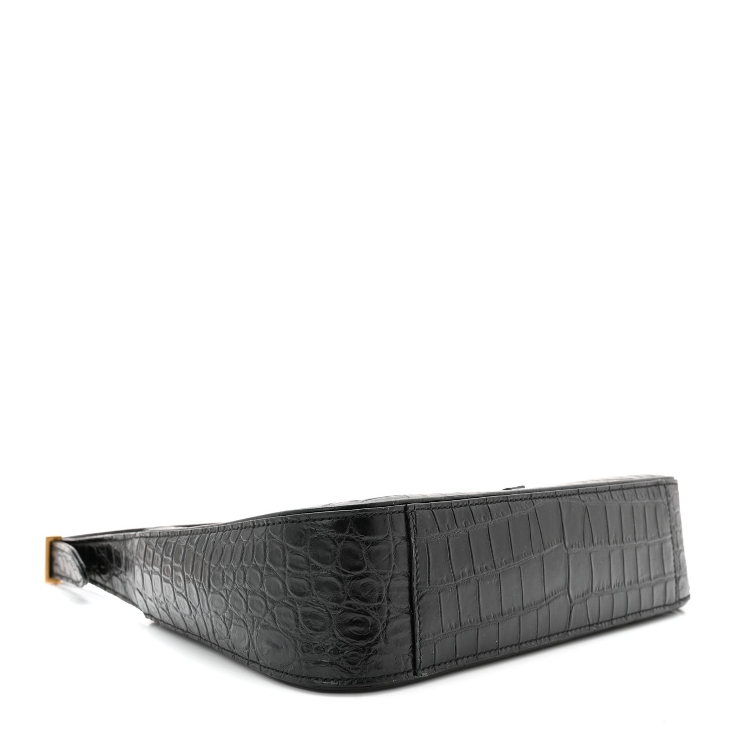 Calfskin Crocodile Embossed Le 5 A 7 Hobo Black