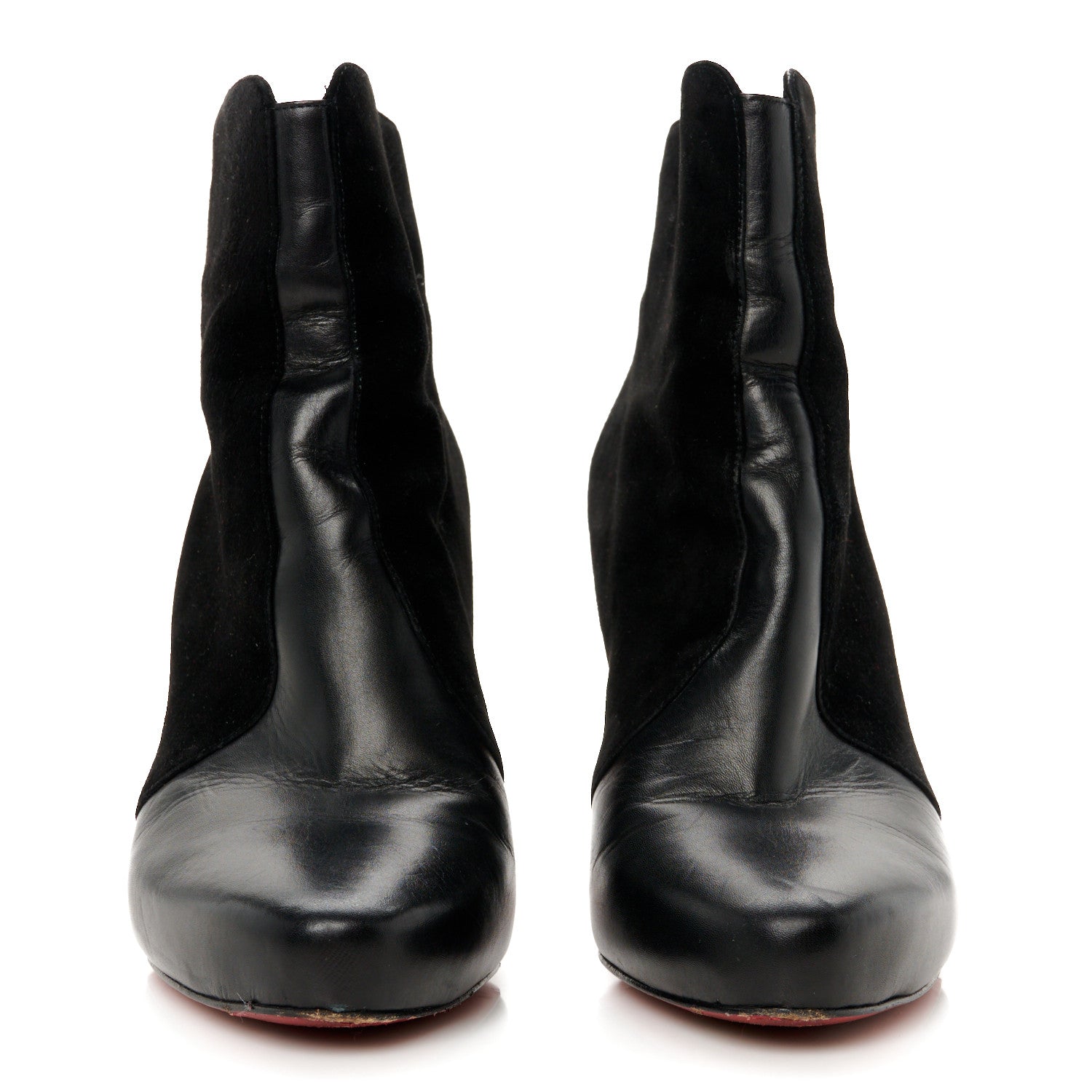 Christian Louboutin Suede Patent Calfskin Gaetanina 100 Booties 40 Black 3 of 10