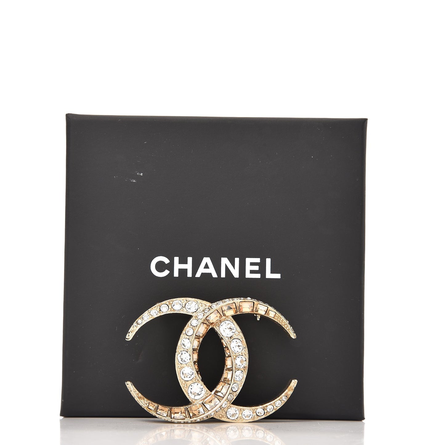 Baguette Crystal Dubai CC Brooch Gold