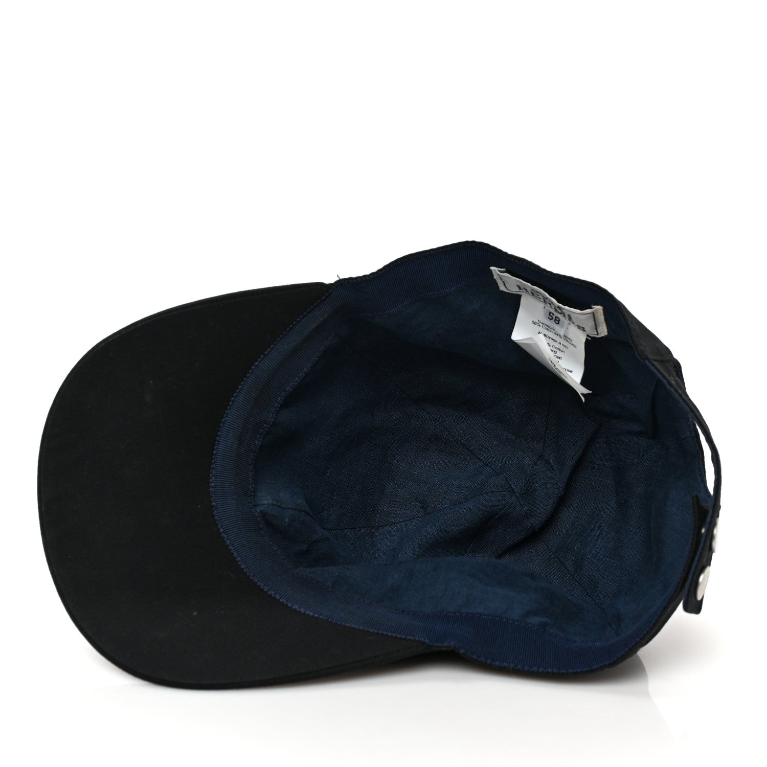 Hermes Cotton Viscose Hat 58 Black 7 of 9