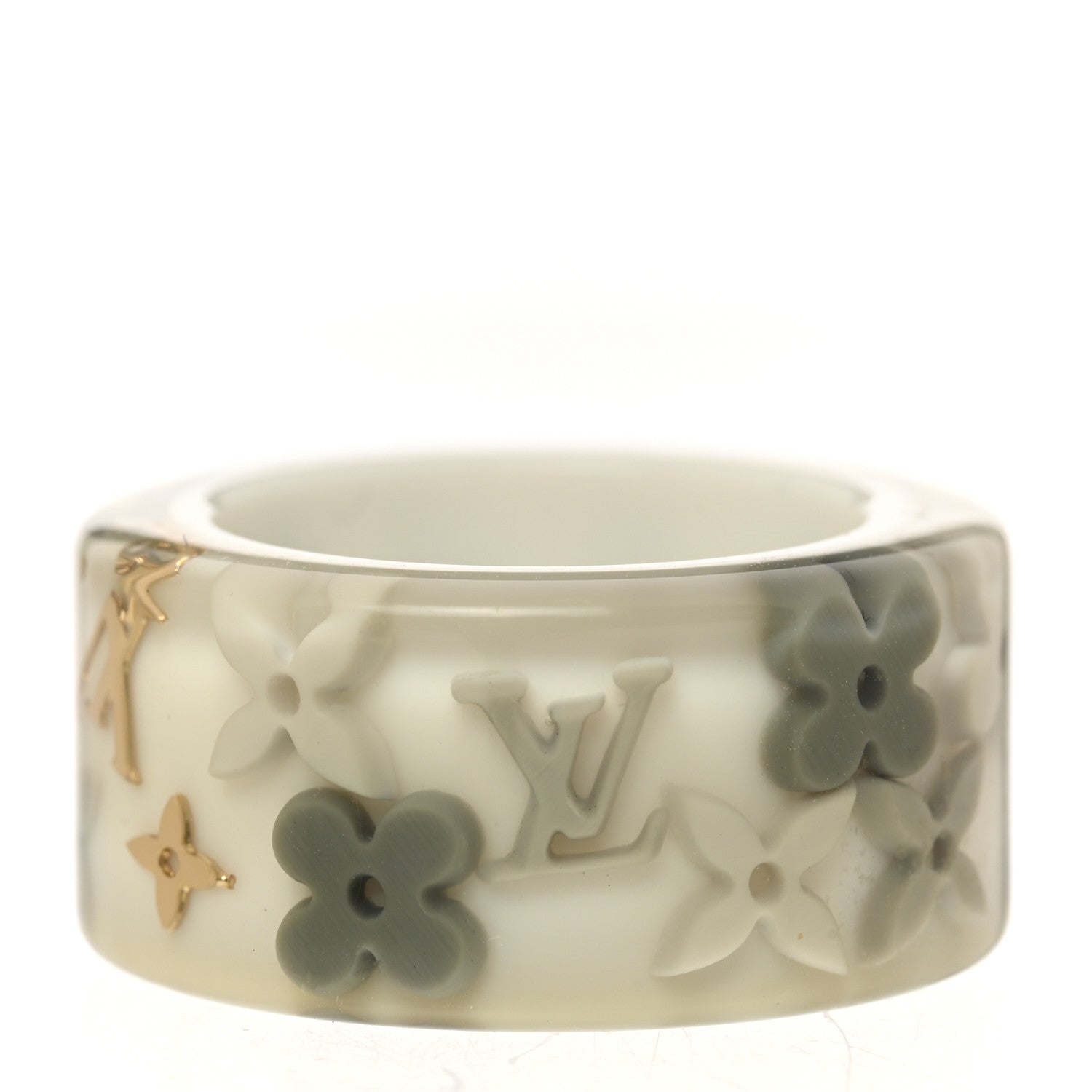 Louis Vuitton LOUIS VUITTON Resin Monogram Farandole Ring M 53 6.25 Grey 1 of 4