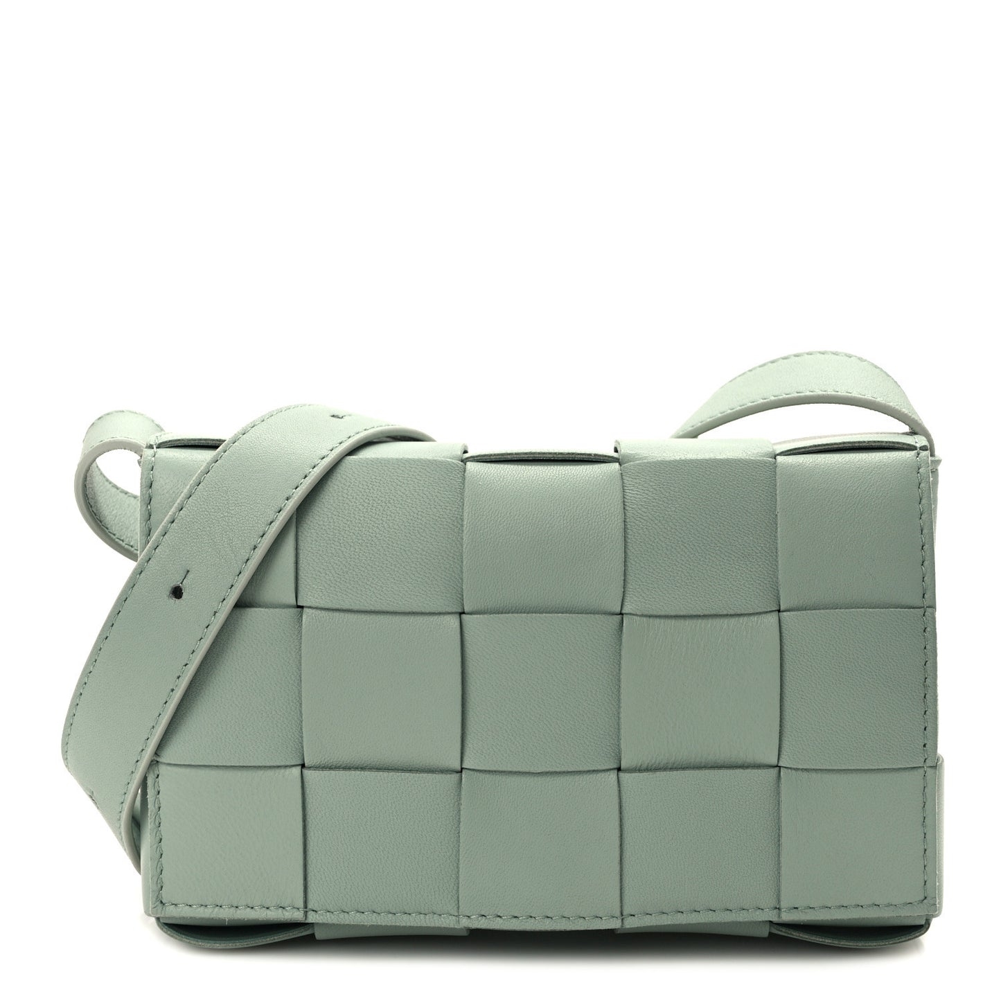 Lambskin Maxi Intreccio Small Cassette Crossbody Bag New Sauge