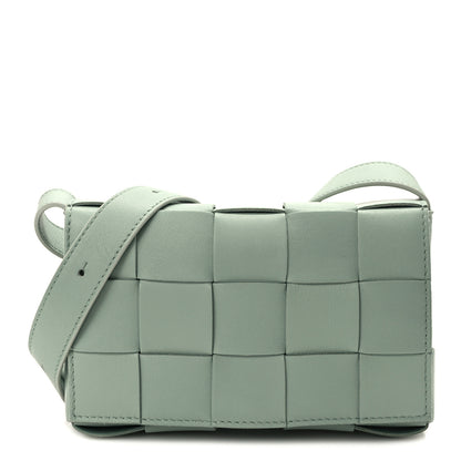 Bottega Veneta Lambskin Maxi Intreccio Small Cassette Crossbody Bag New Sauge 1 of 11