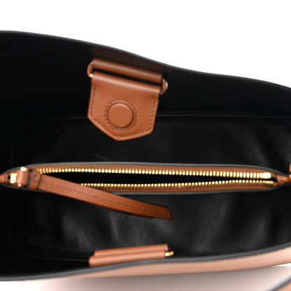 Prada Saffiano Cuir Calfskin Matinee Tote Cognac Black 5 of 9