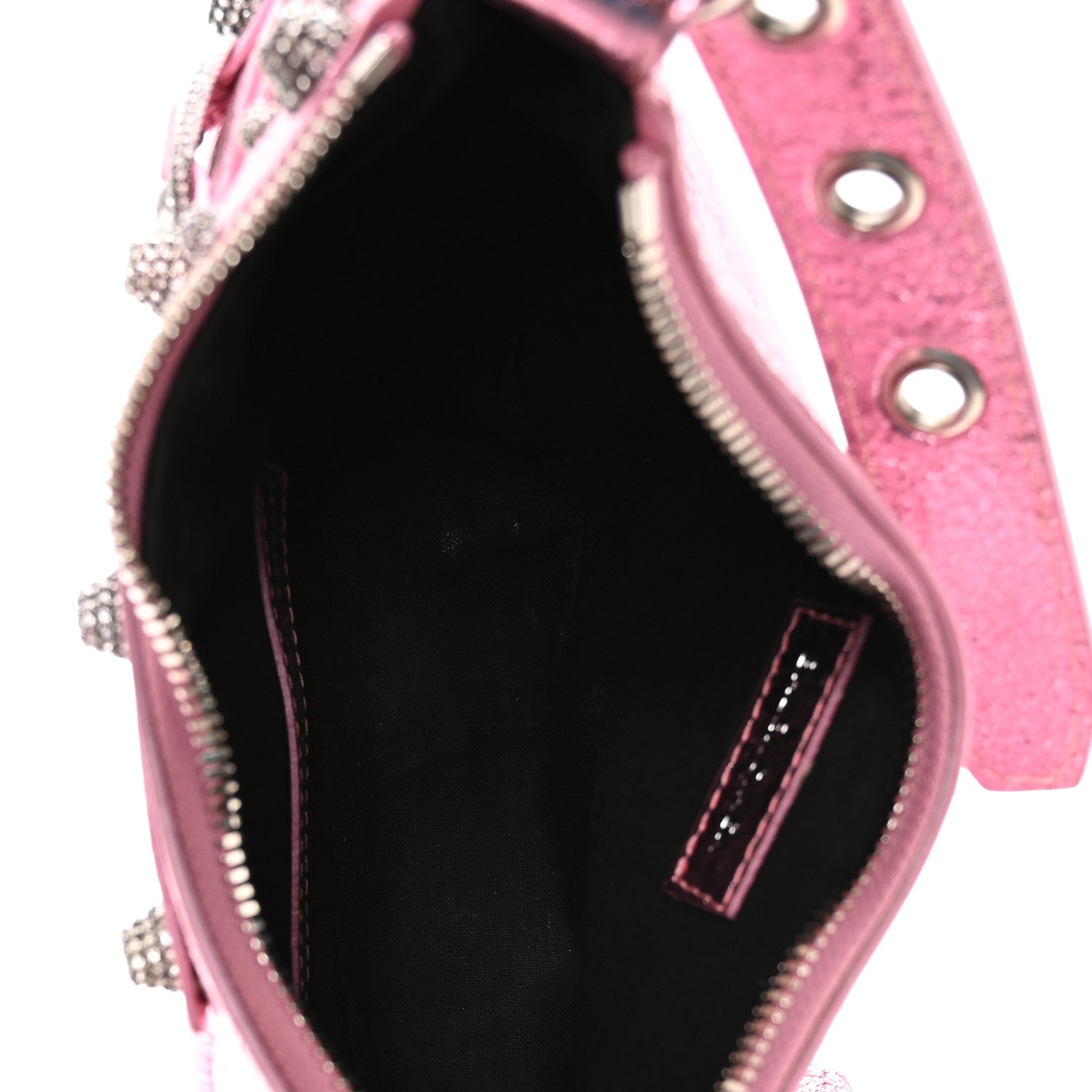 Balenciaga Metallic Agneau Arena Crystal Le Cagole Shoulder Bag XS Met Pink 6 of 11