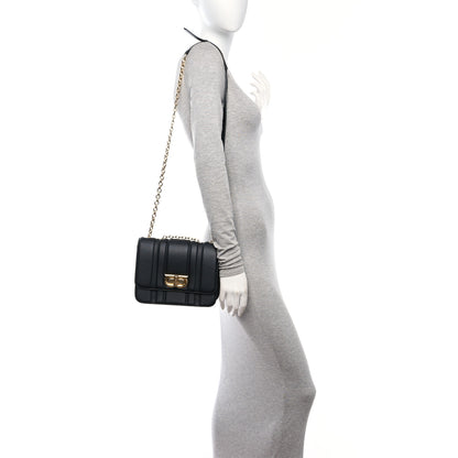 Salvatore Ferragamo Calfskin Quilted Medium New Gancini Shoulder Bag Black 3 of 13