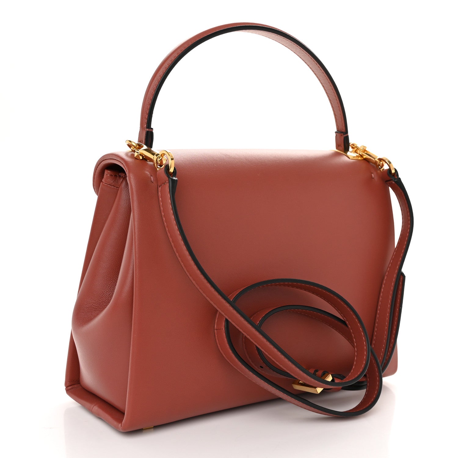 Valentino Garavani Nappa Small One Stud Top Handle Bag Gingerbread 3 of 9
