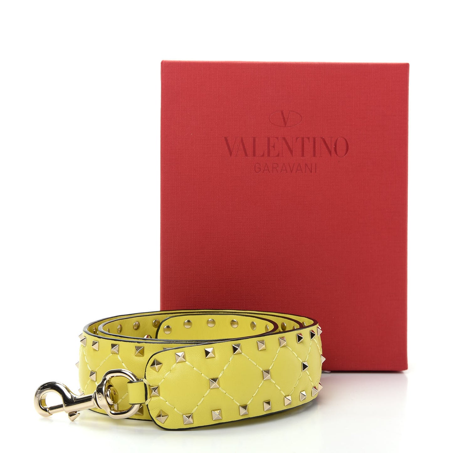 Nappa Rockstud Spike Shoulder Strap Acid Yellow