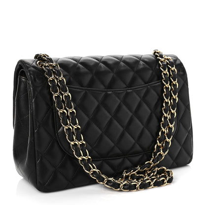Chanel Lambskin Quilted Jumbo Double Flap Black 3 of 10