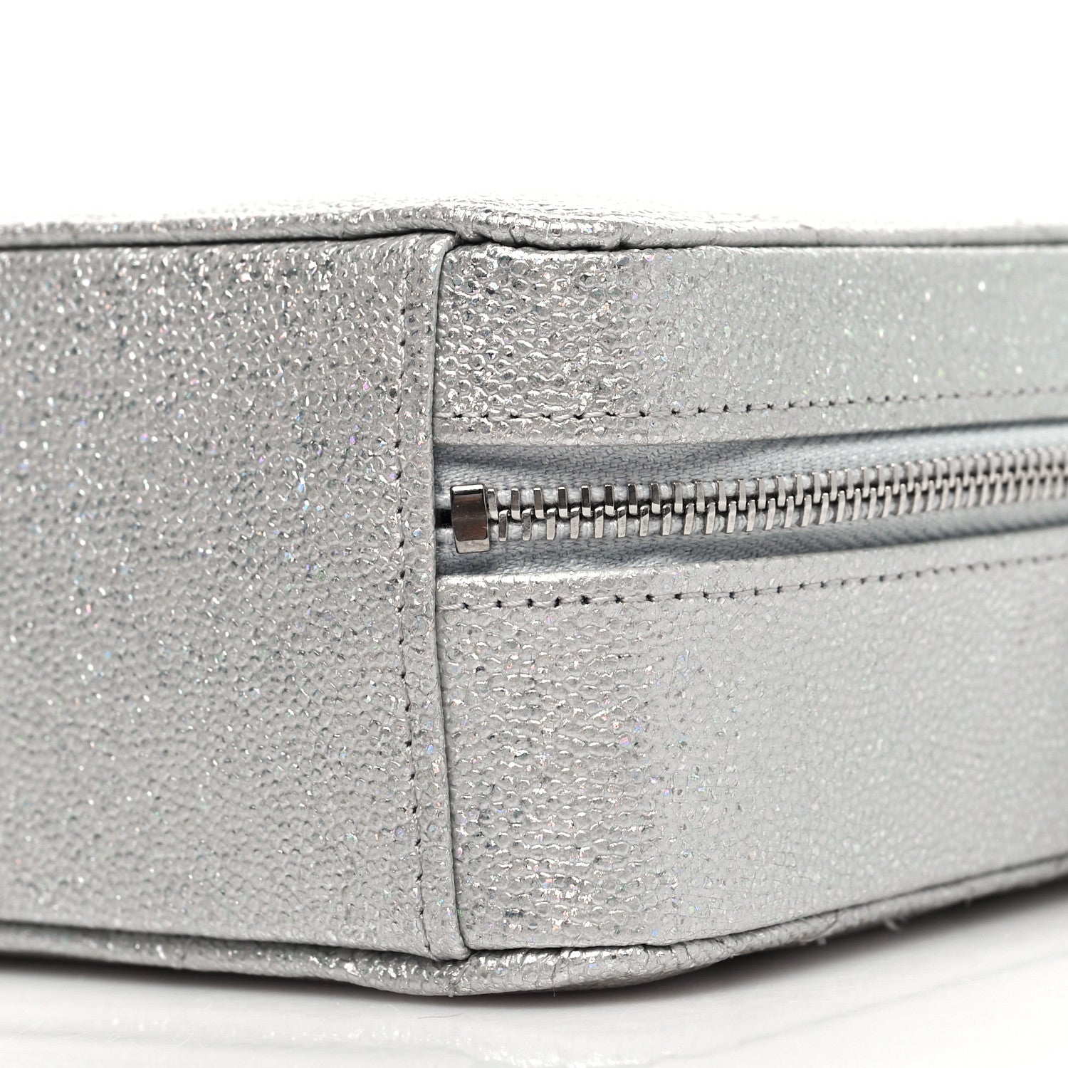 Chanel Metallic Caviar Quilted Camera Bag Silver 10 of 11