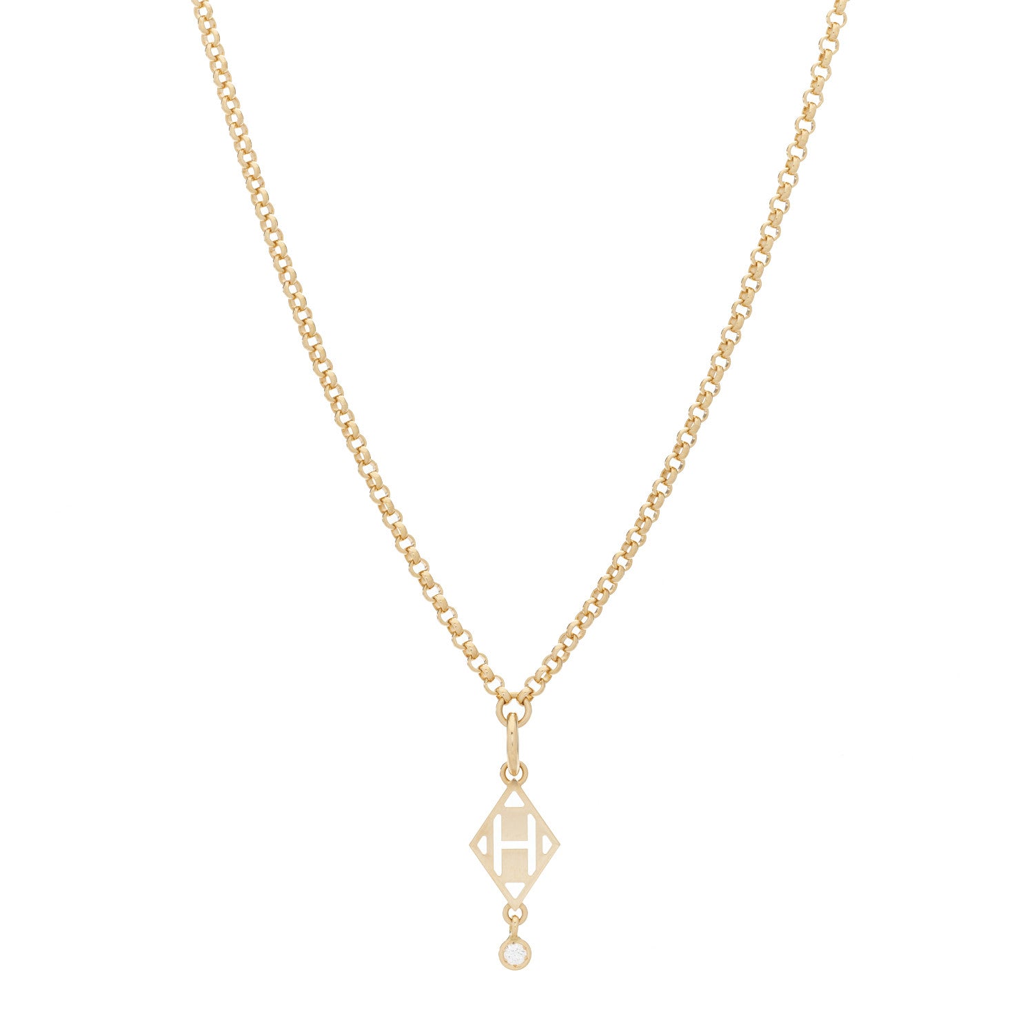 Hermes 18K Rose Gold Diamond Gambade Pendant Necklace 1 of 5