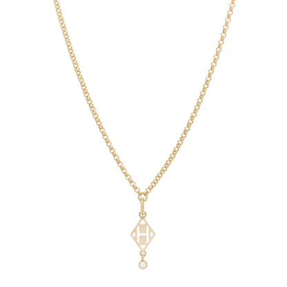 Hermes 18K Rose Gold Diamond Gambade Pendant Necklace 1 of 5