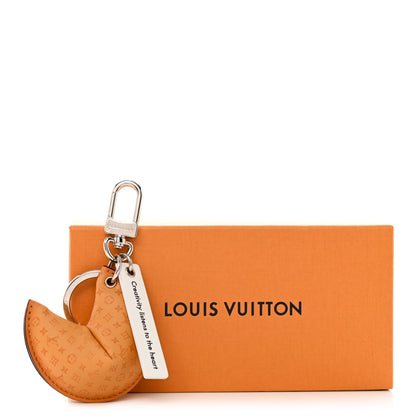 Louis Vuitton Calfskin Monogram Printed LV Fortune Cookie Bag Charm Key Holder Brown 5 of 5