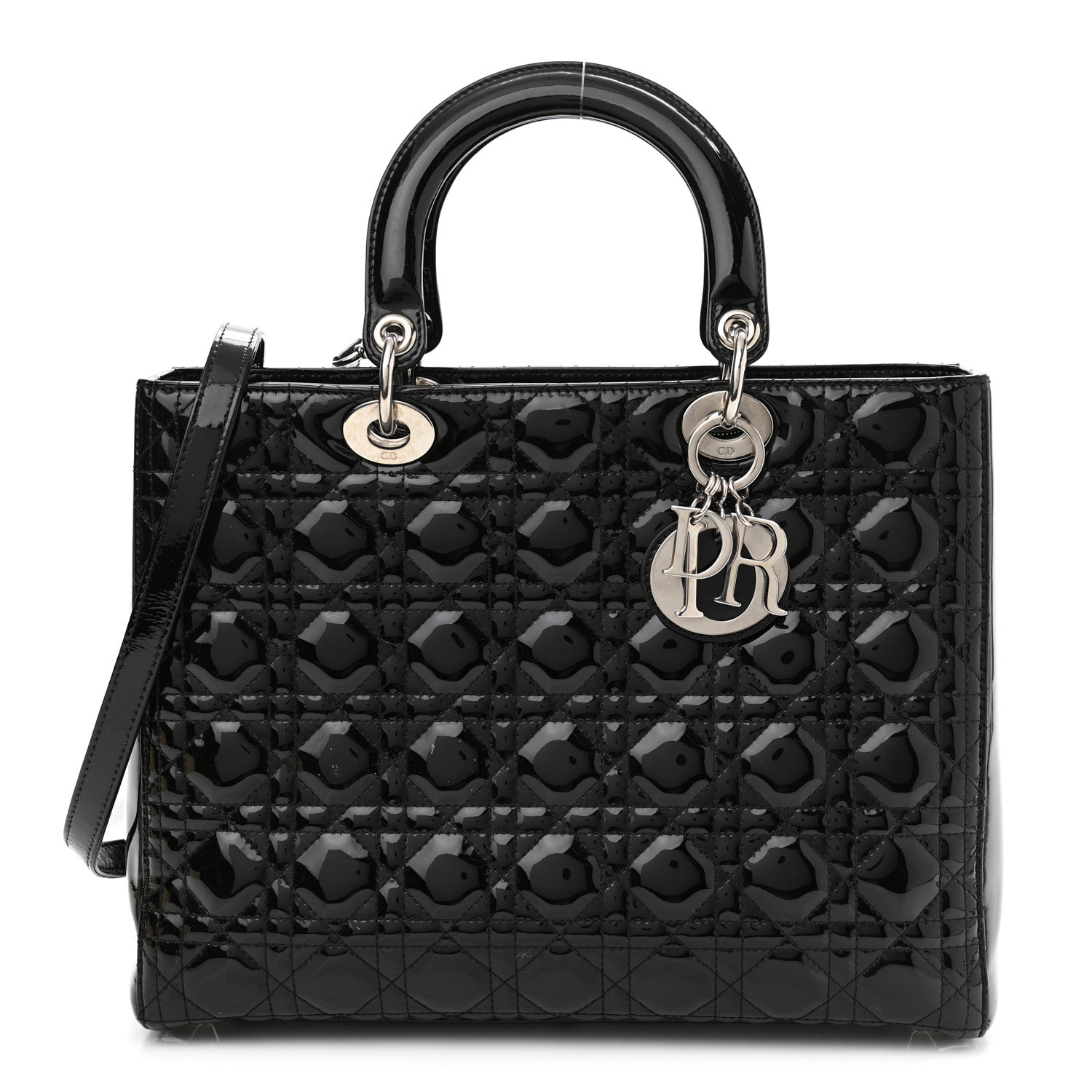Christian Dior Patent Cannage Large Lady Dior Black 1 of 10