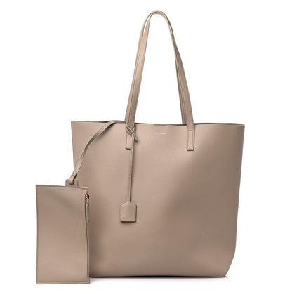 Saint Laurent Calfskin North-South Shopping Tote Dark Beige 1 of 16
