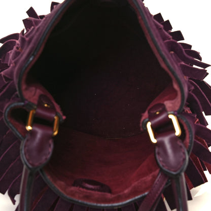 Burberry Prorsum Suede Fringe Bucket Bag Elderberry 5 of 9