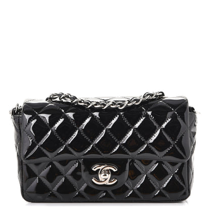 Chanel Patent Calfskin Quilted Mini Rectangular Flap Black 1 of 9