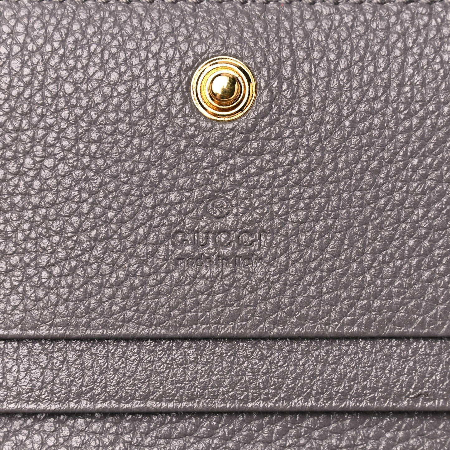 Grainy Calfskin Zumi Chain Card Case Wallet Dusty Grey