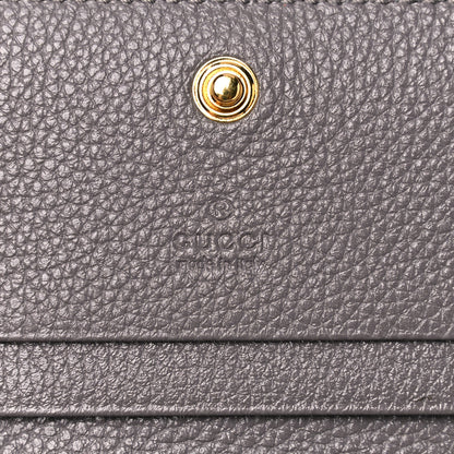 Gucci Grainy Calfskin Zumi Chain Card Case Wallet Dusty Grey 5 of 6