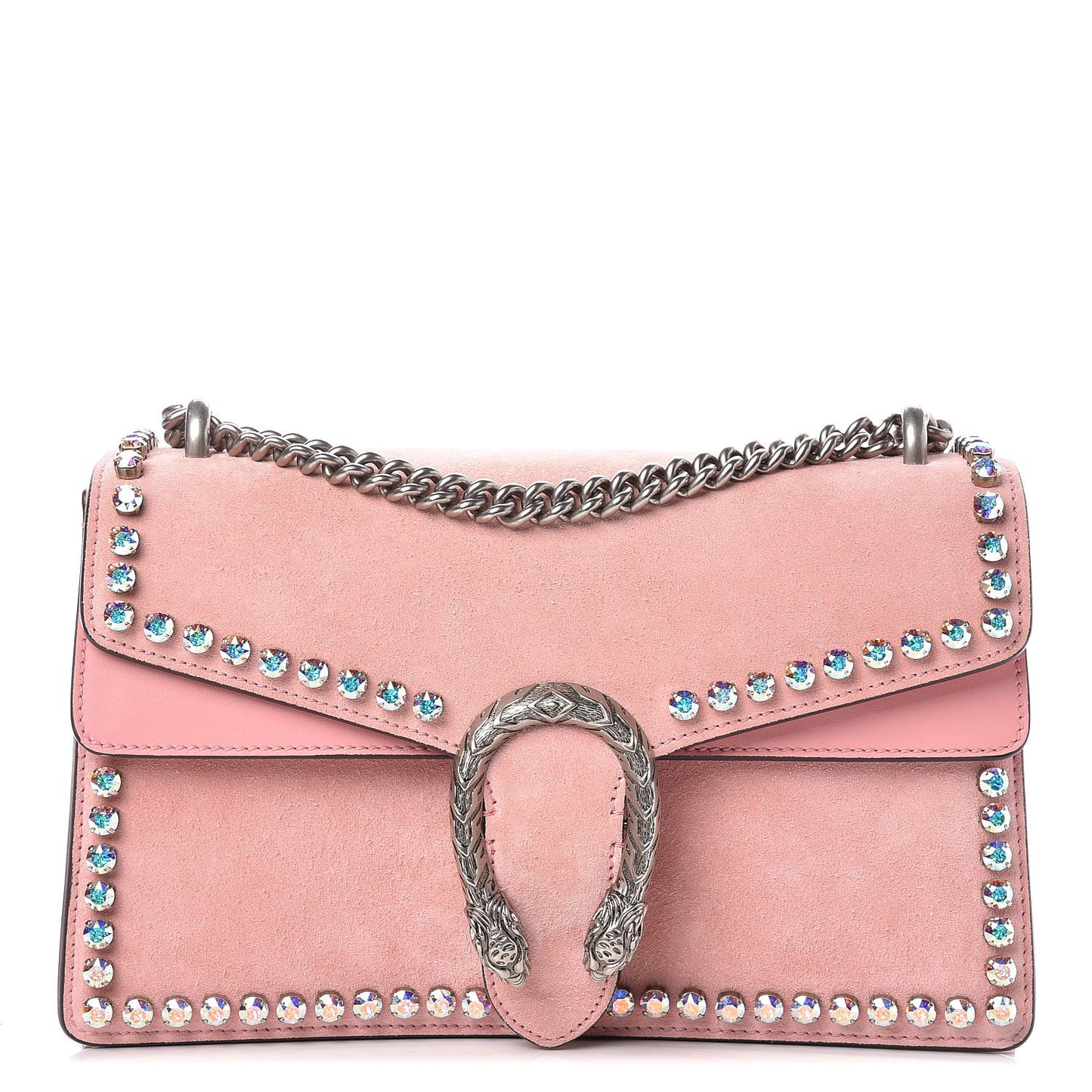 Suede Crystal Small Dionysus Shoulder Bag Peonia