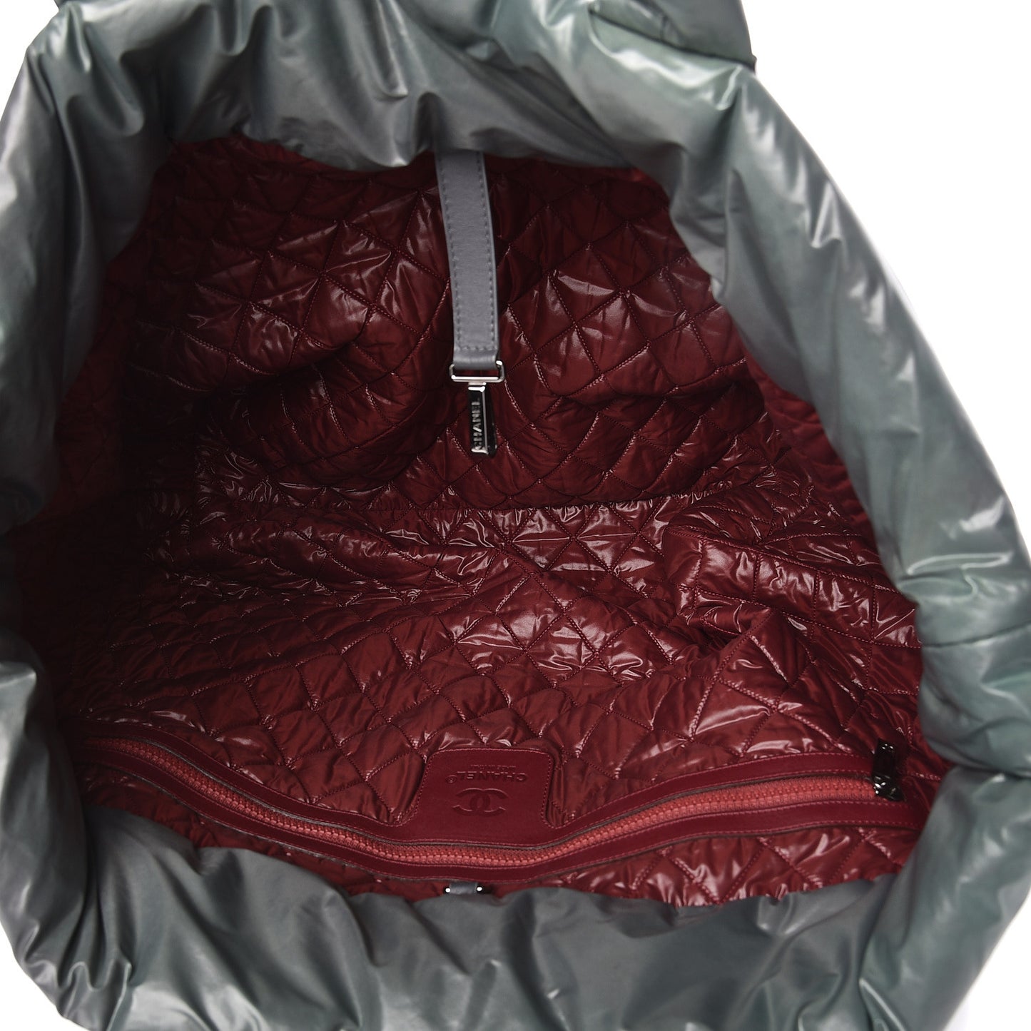 Nylon Quilted Reversible Coco Cocoon Tote Grey