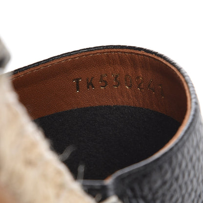 Valentino Garavani Grained Calfskin Rockstud Ankle Wrap Espadrille 20mm Flats 41 Black Light Cuir Natural 10 of 13