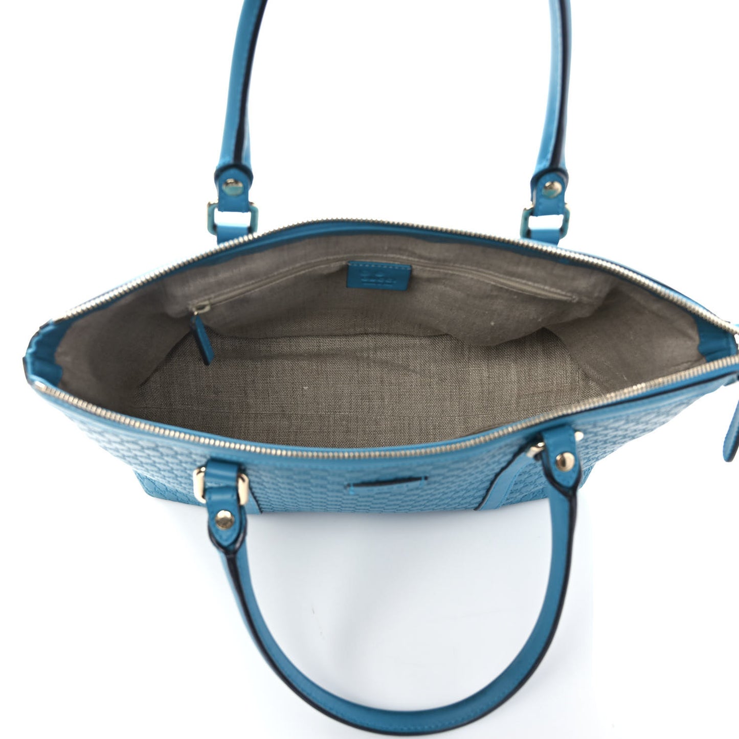 Soft Microguccissima Small Zippered Satchel Deep Cobalt