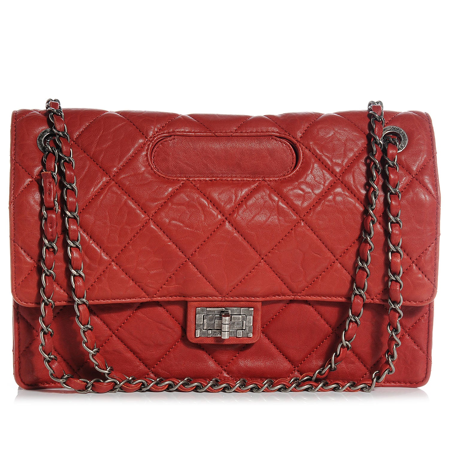 Chanel Lambskin Jumbo Take Away Flap Bag Red 1 of 8