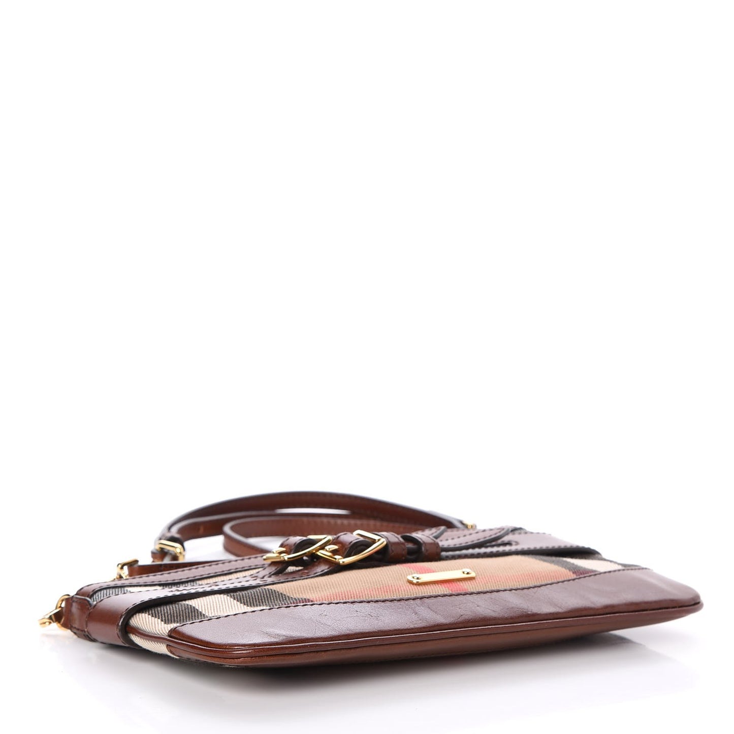House Check Bridle Calfskin Peyton Crossbody Tan