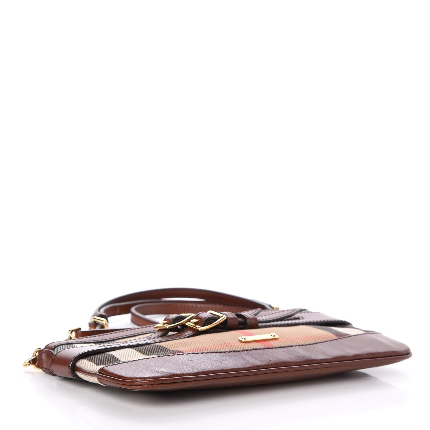 Burberry House Check Bridle Calfskin Peyton Crossbody Tan 4 of 9