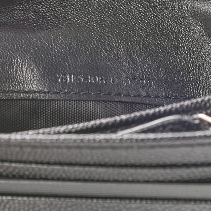 Saint Laurent Grain De Poudre Matelasse Chevron Monogram Card Case Black 7 of 7