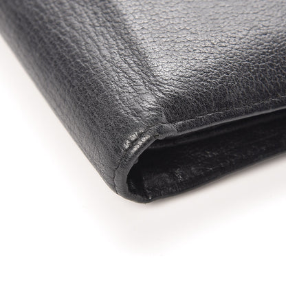 Chanel Goatskin Camellia Embossed Yen Wallet Black 9 of 13
