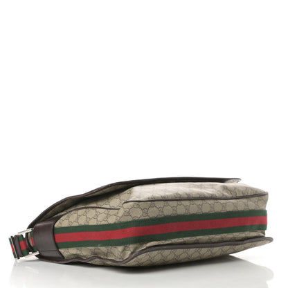 Gucci GG Plus Monogram Web Large Flap Messenger Bag Beige Dark Brown 4 of 18