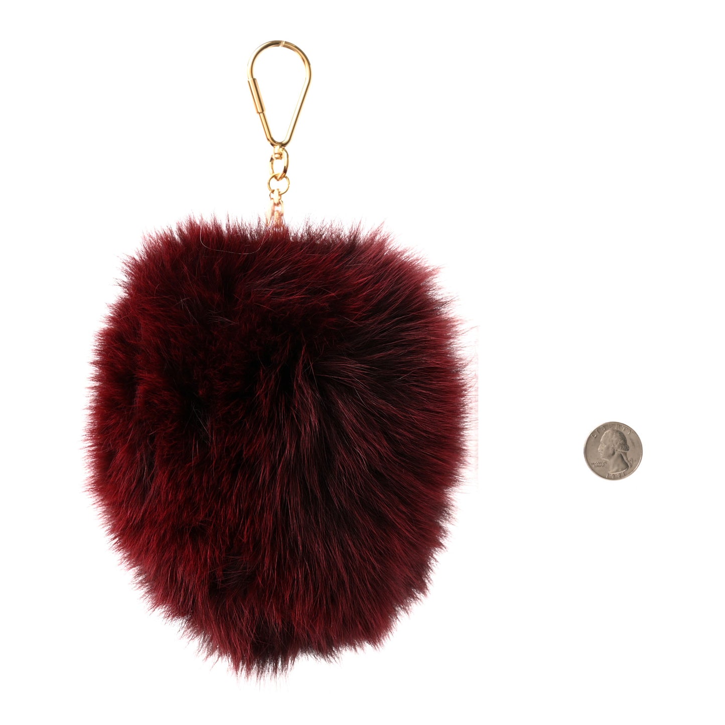 Fox Fur Fuzzy V Bag Charm Amarante