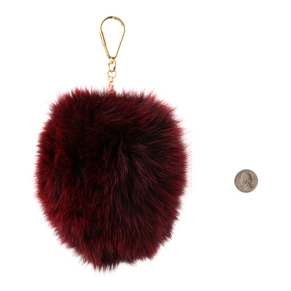 Louis Vuitton Fox Fur Fuzzy V Bag Charm Amarante 2 of 7