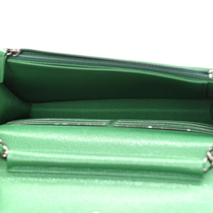 Chanel Caviar Quilted Wallet On Chain WOC Green 5 of 11