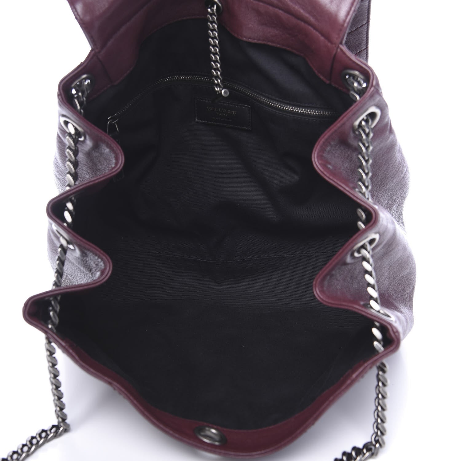 Saint Laurent Vintage Lambskin Chevron Monogram Medium Nolita Amaranto 4 of 12