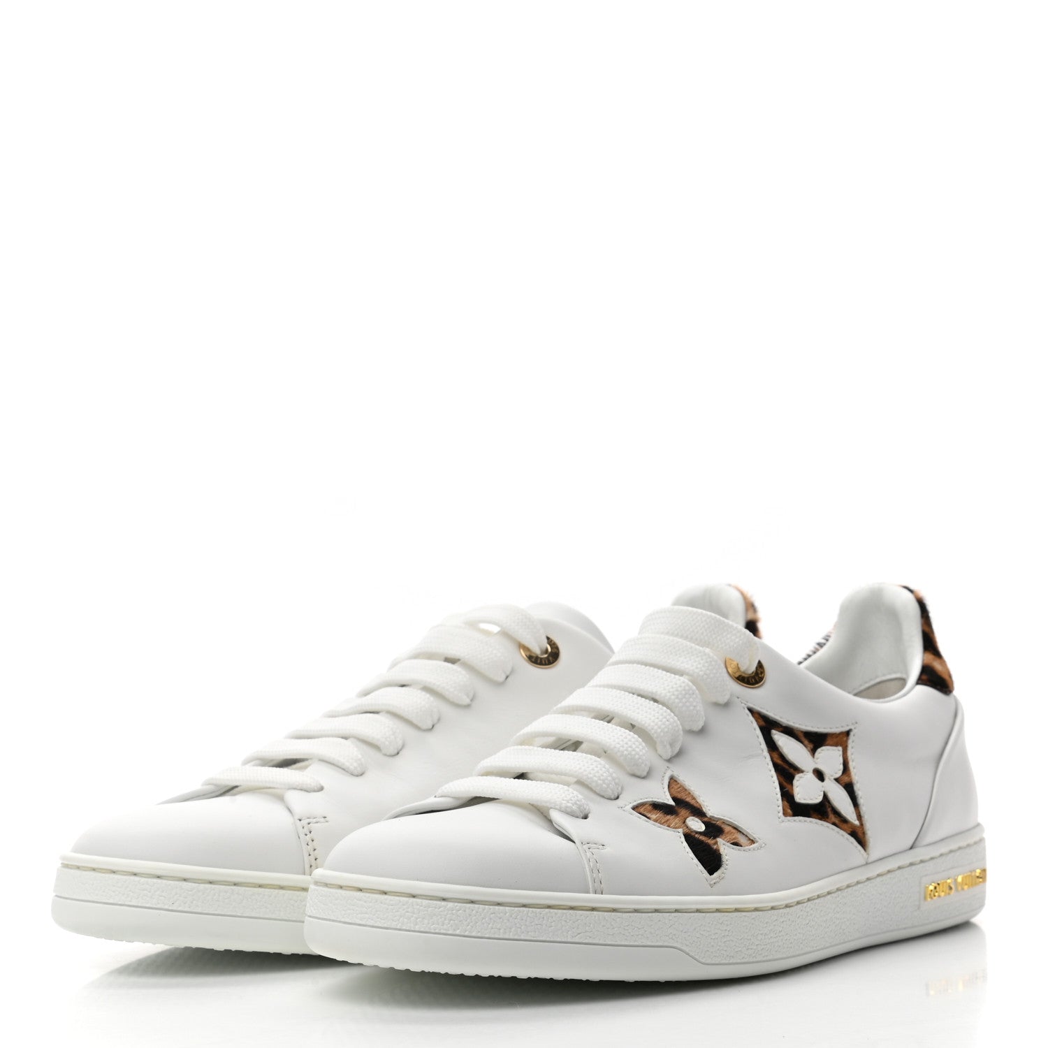 Louis Vuitton Calfskin Calf Hair Monogram Giant Jungle Frontrow Sneakers 39 White 3 of 10